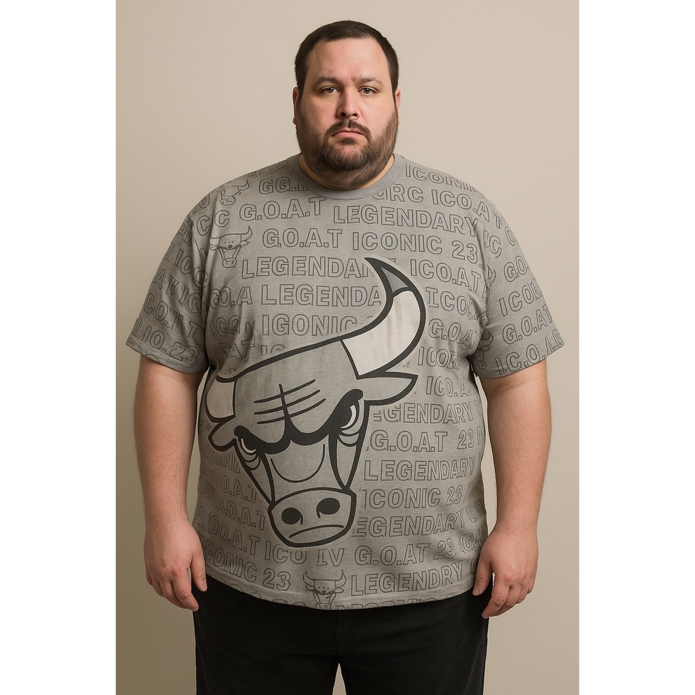 Legendary Status Chicago Bulls GOAT Iconic 23 Mens Gray Graphic T-Shirt 2XL‎